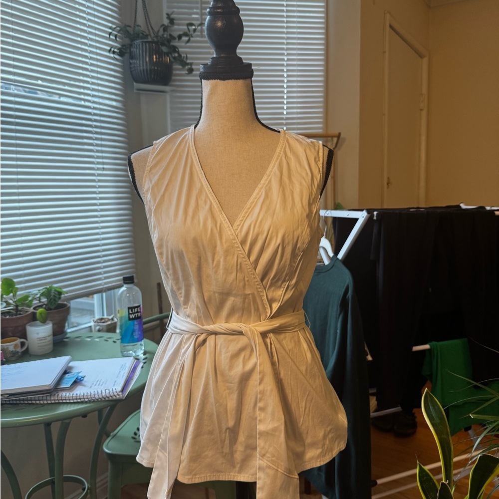 White House Black Market Sleeveless Wrap Blouse